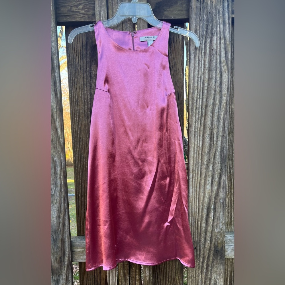 Pink Satin Mini Dress - Picture 2 of 8